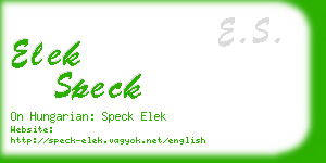 elek speck business card